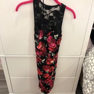 Black and floral lace dress